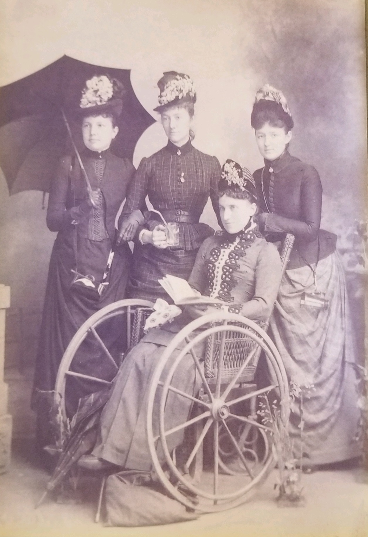 Lily Higinbotham, Julia Higinbotham, Edith Goodwin Baker, and friend.
