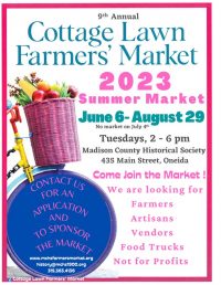2023 Cottage Lawn-Summer Market Poster Recruitment